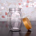 500g Hexagonal honey glass container glass honey jar with plastic lid